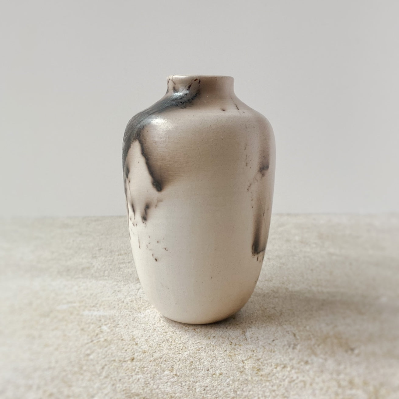 Horse Hair and Feather Raku Vase II