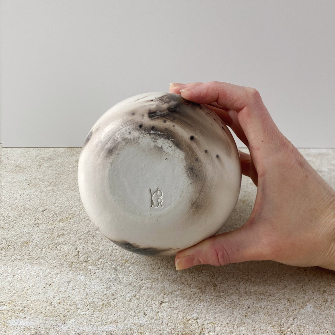Horse Hair and Feather Raku Vase IV