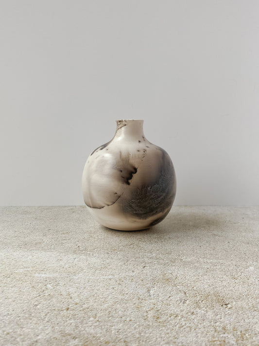 Horse Hair and Feather Raku Vase I
