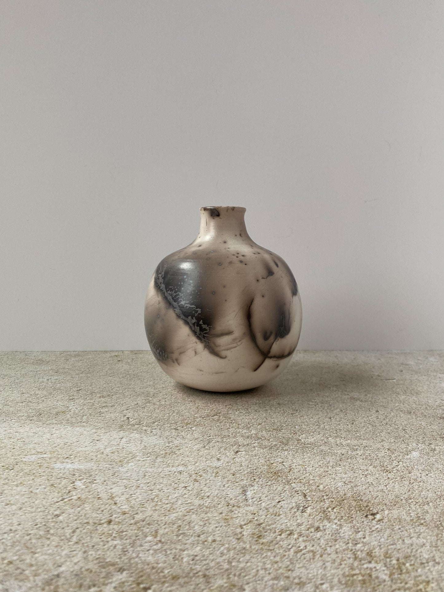 Horse Hair and Feather Raku Vase I