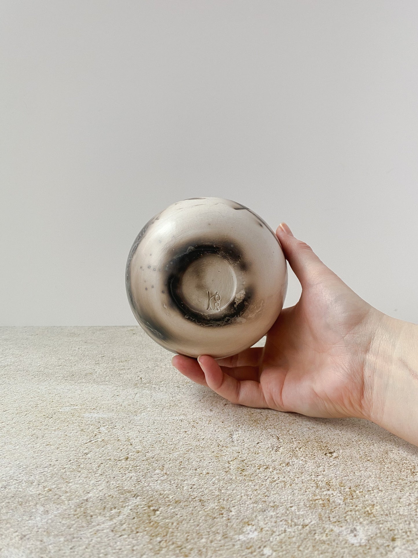 Horse Hair and Feather Raku Vase I