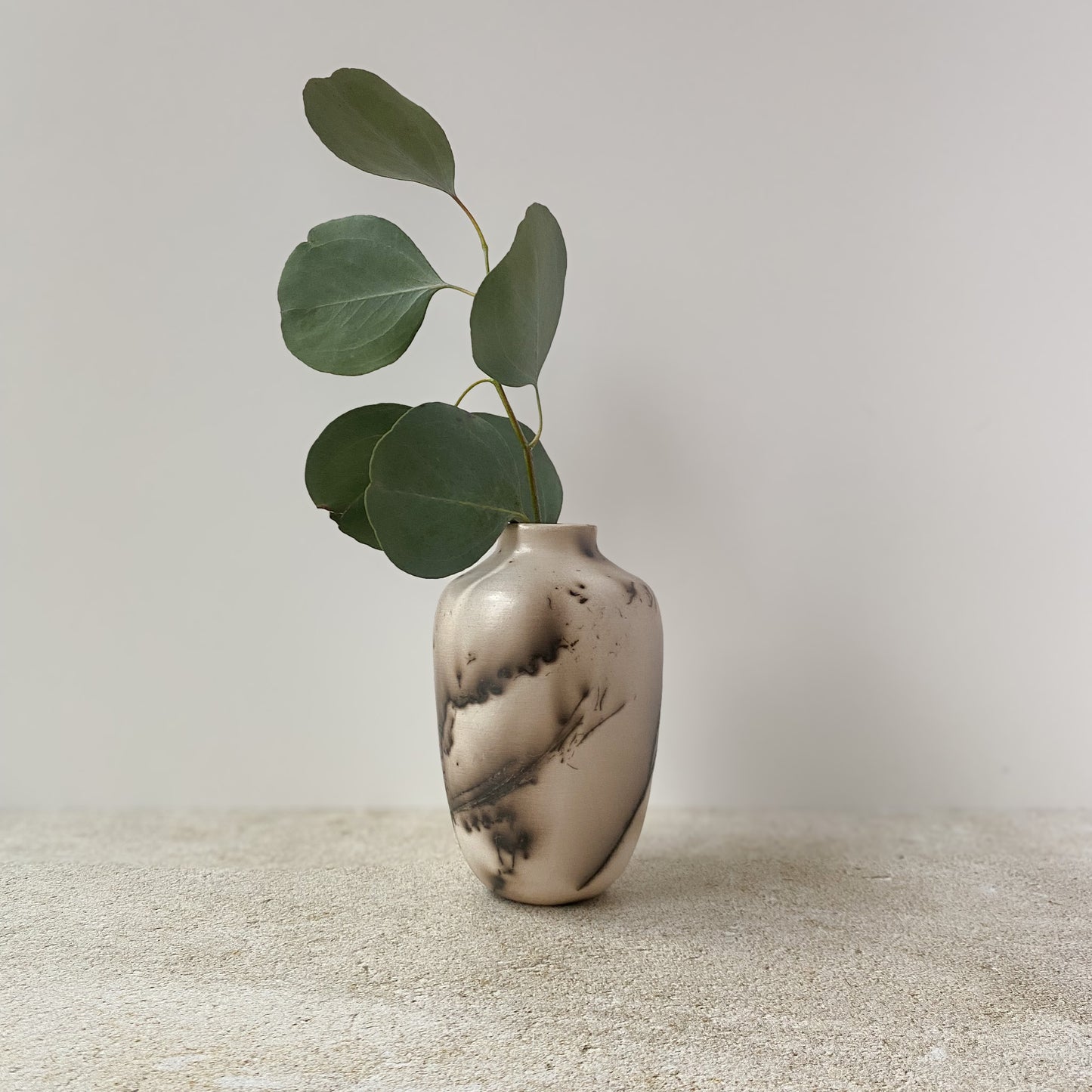 Horse Hair and Feather Raku Vase II