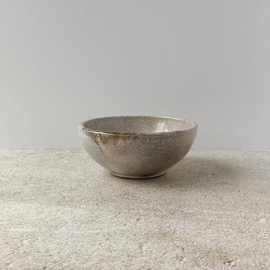 White Crackle Raku Ceramic Catch-All Bowl
