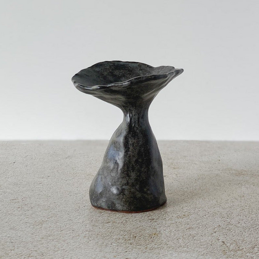 Abstract Mushroom Sculpture Ring Dish ~ Charcoal